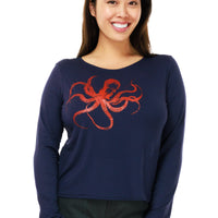 Navy Octopus Long Sleeve Top