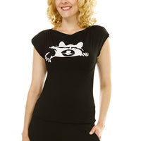 Naughty Racoon Cowl Neck T-Shirt
