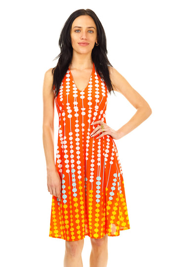 Orange Abacus Halter Dress