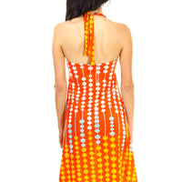 Orange Abacus Halter Dress