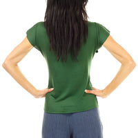 Olive Lightning Cowl Neck T-Shirt