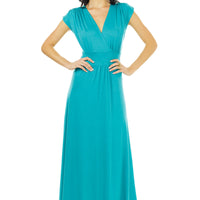 Turquoise Veronica Lake Maxi Dress