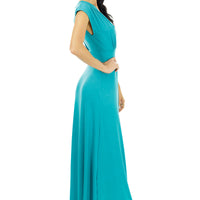 Turquoise Veronica Lake Maxi Dress