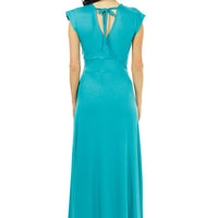 Turquoise Veronica Lake Maxi Dress