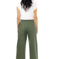 Moss Green High-Waisted Trousers