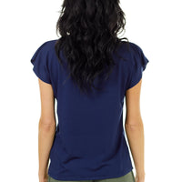 Navy Pouncing Love Fox Cowl Top