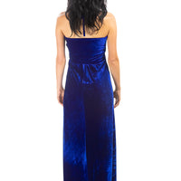 Blue Velvet Farrah Halter Dress