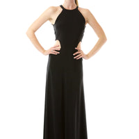 Black Cut-Out Halter Dress