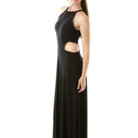 Black Cut-Out Halter Dress