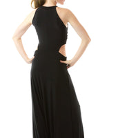 Black Cut-Out Halter Dress