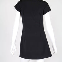Black Tunic Dress with Darts- Back - Matrushka Fashion