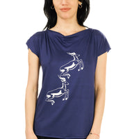 Navy Galloping Gazelles Cowl Top