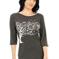 Gray Windy Willow 3/4 Sleeve Top