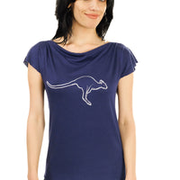 Navy Kangaroo Cowl Top