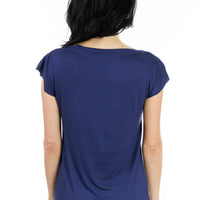 Navy Kangaroo Cowl Top