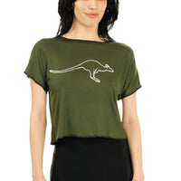 Olive Kangaroo Not-So-Cropped Top