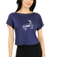 Navy Galloping Gazelle Not-So-Cropped Top