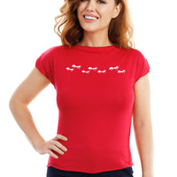 Red Ants Marching Cowl Top