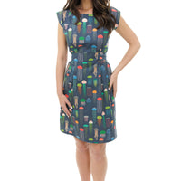 Joyful Jellyfish Belted Blouse Dress