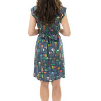 Joyful Jellyfish Belted Blouse Dress