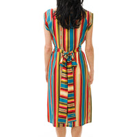Saddle Blanket Belted Blouse Dress