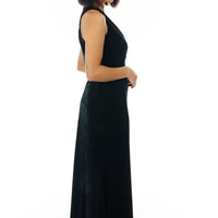 Long Black Velvet Lucia