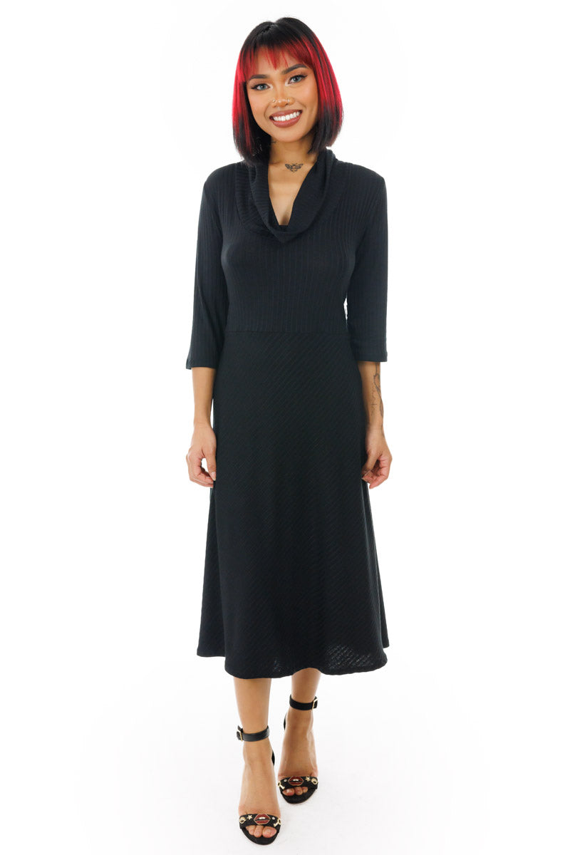 Black Ribbed Turtleneck Dress xxl Black Ribbed Turtleneck Dress xxl