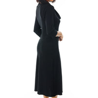 Black Ribbed Turtleneck Dress