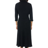 Black Ribbed Turtleneck Dress