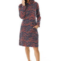 Abstract Lines Hoodie Dress