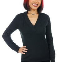 Basic Black V-Neck Top