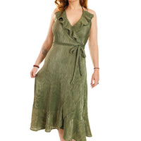 Golden Olive Scarlet Halter Dress