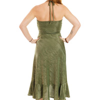 Golden Olive Scarlet Halter Dress