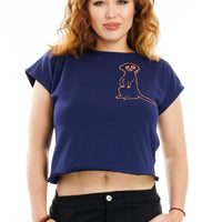Navy Prairie Dog Not-So-Cropped Top