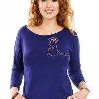Navy Prairie Dog Long-Sleeve Top