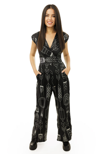 Abstract Arrow Veronica Lake Jumpsuit