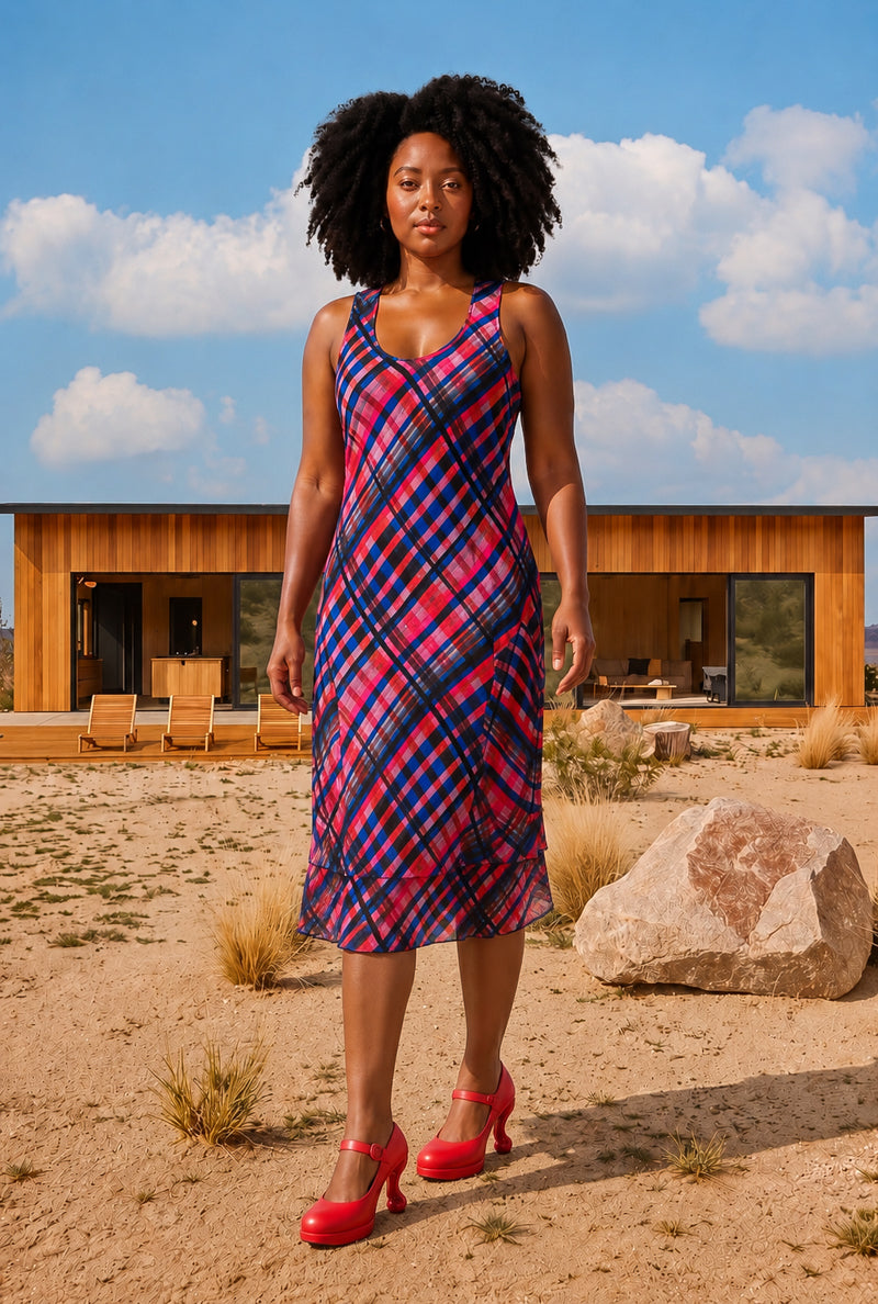 Geo Criss Cross Pocket Dress