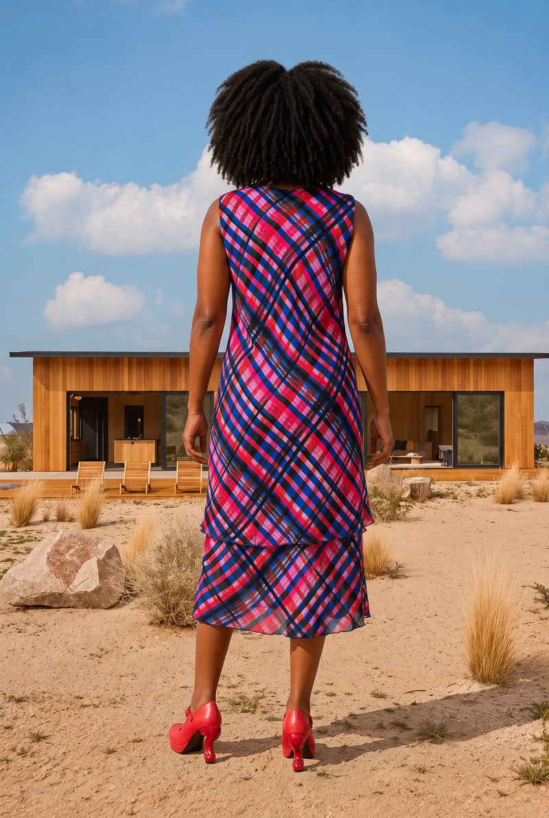 Geo Criss Cross Pocket Dress