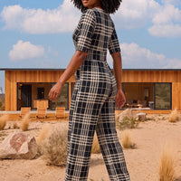 Black and Cream Cleo Jumpsuit