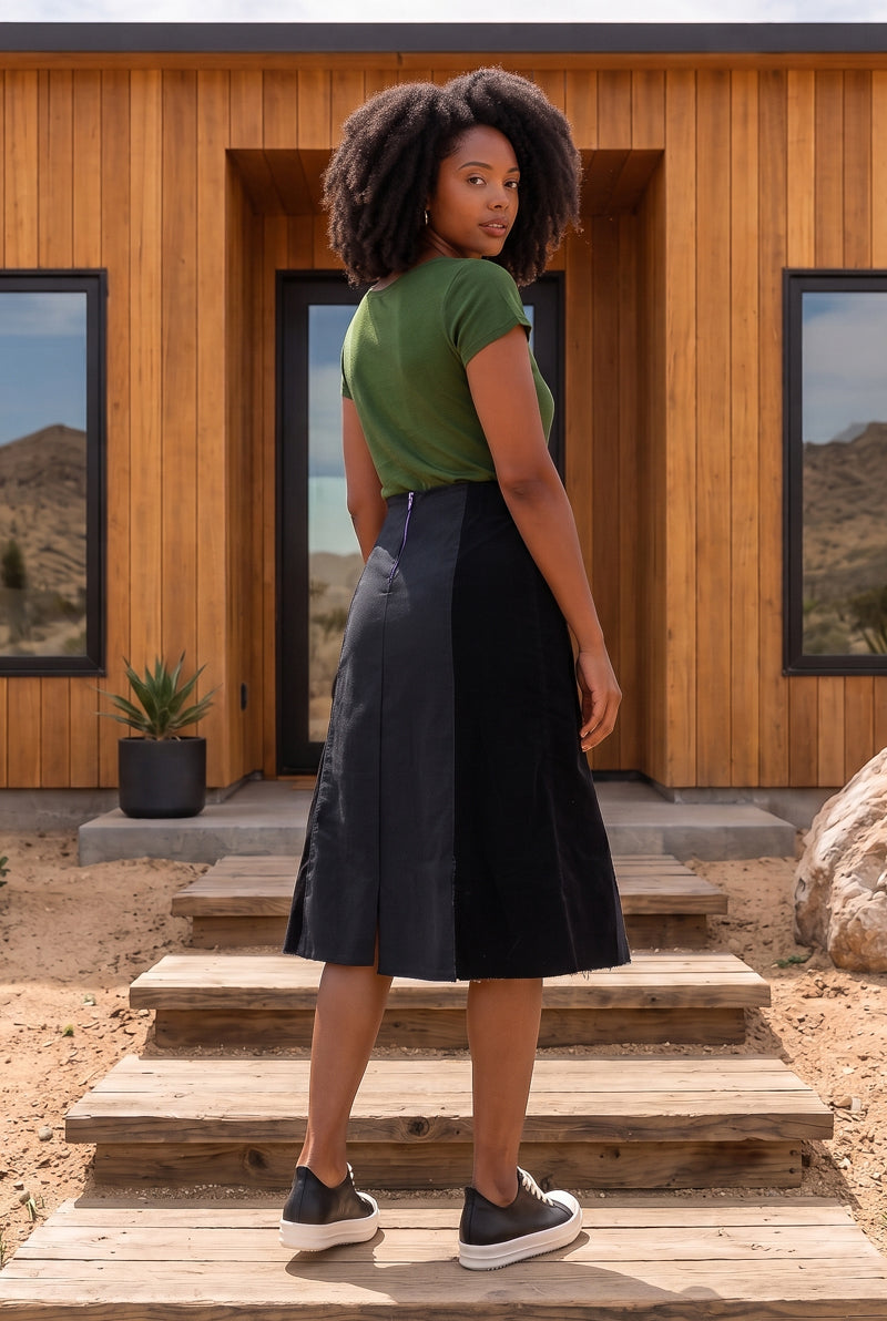 Black Denim SOS Skirt