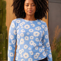 Blue Sunflower Waffle Top