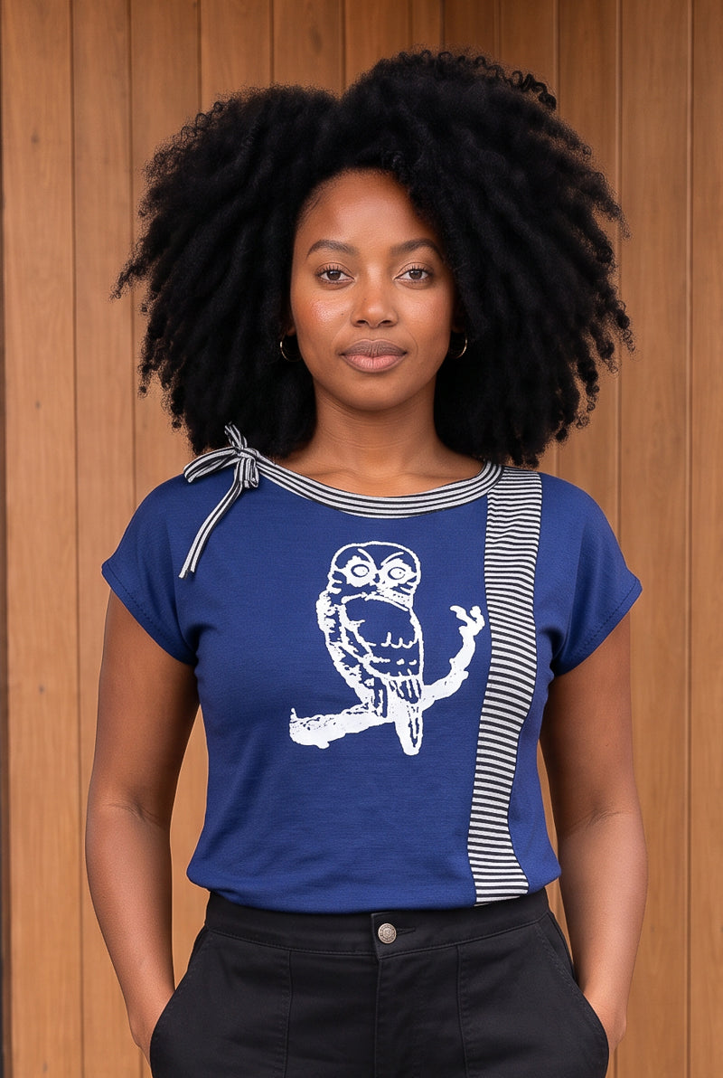 Owl T-shirt with Stripes
