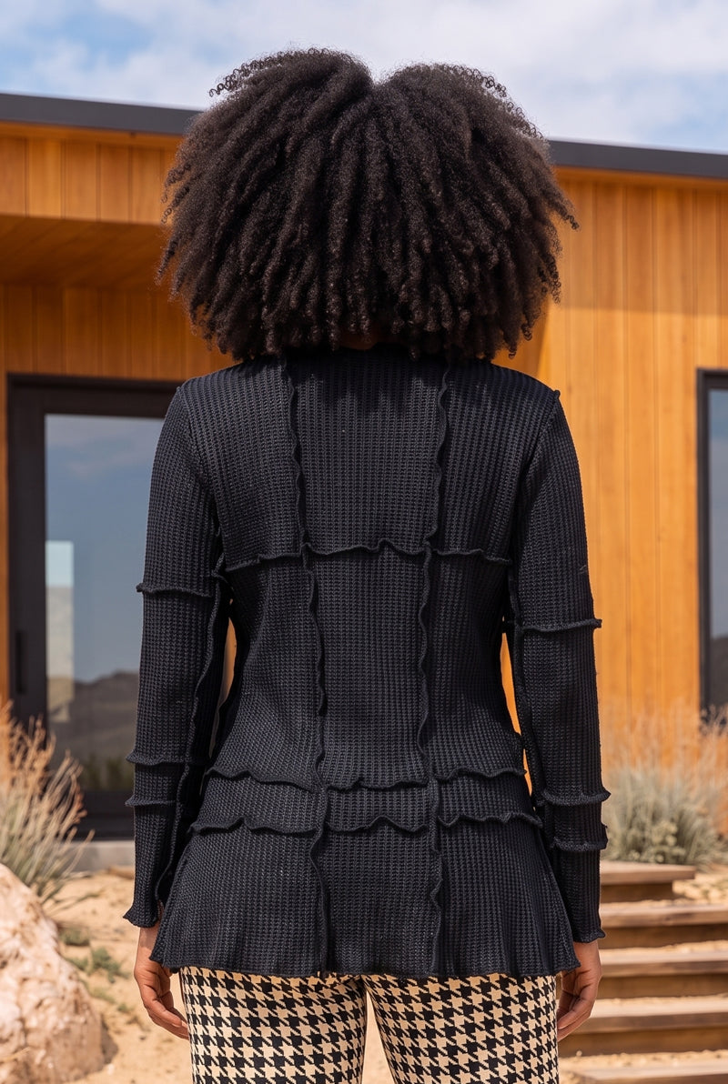 Black Stitchy Cardigan