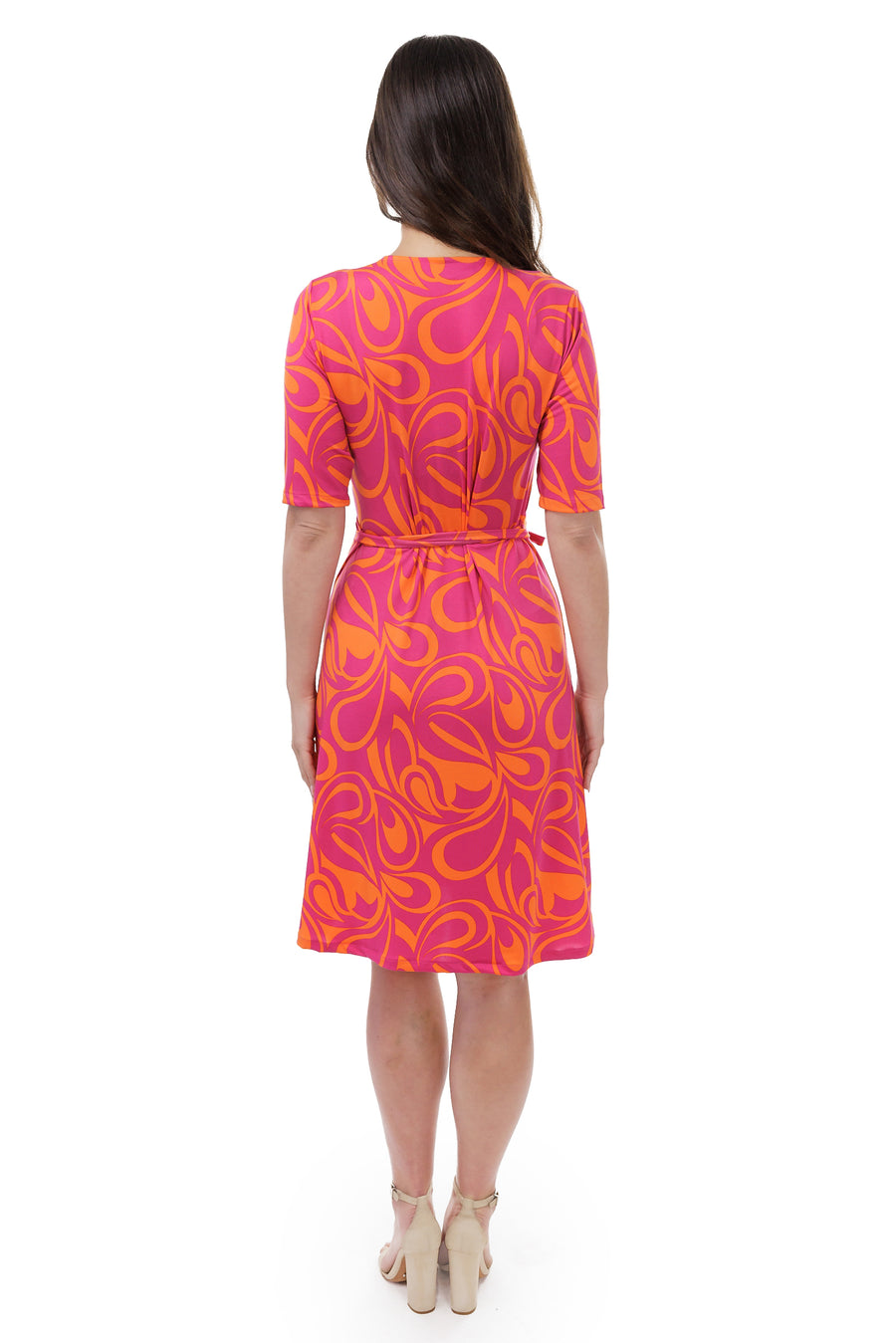 Psychedelic Creamsicle Wrap Dress