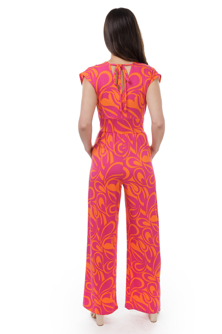 Psychedelic Creamsicle Veronica Lake Jumpsuit
