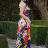 Summer Picnic High Neck Halter Dress