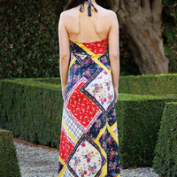 Summer Picnic High Neck Halter Dress