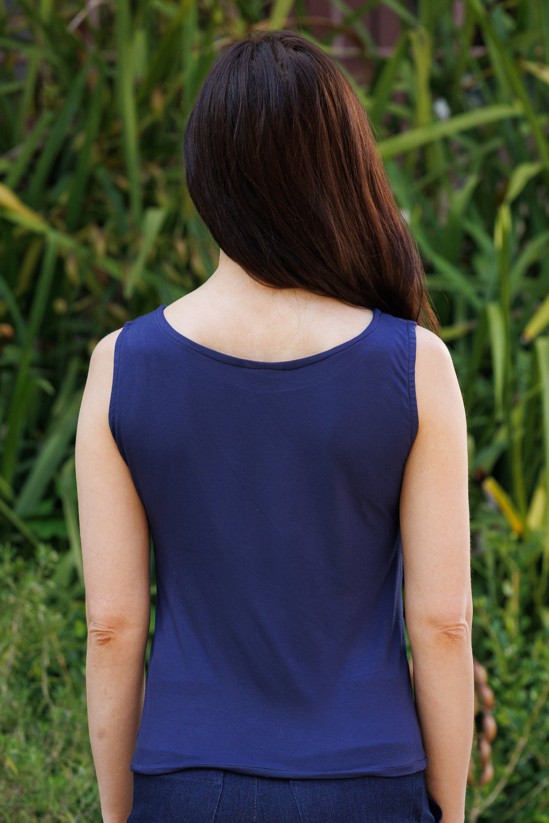 Mirror Image Navy Tank Top