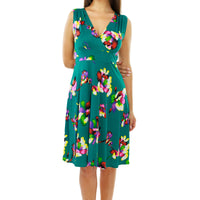 Green Floral Sleeveless Cleopatra