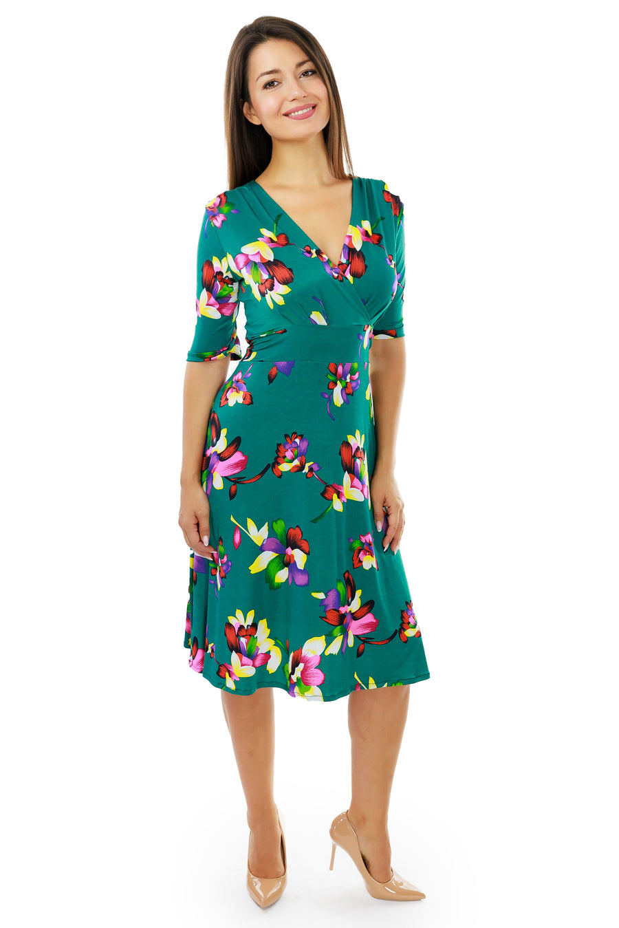 Green Floral Cleopatra with Sleeves